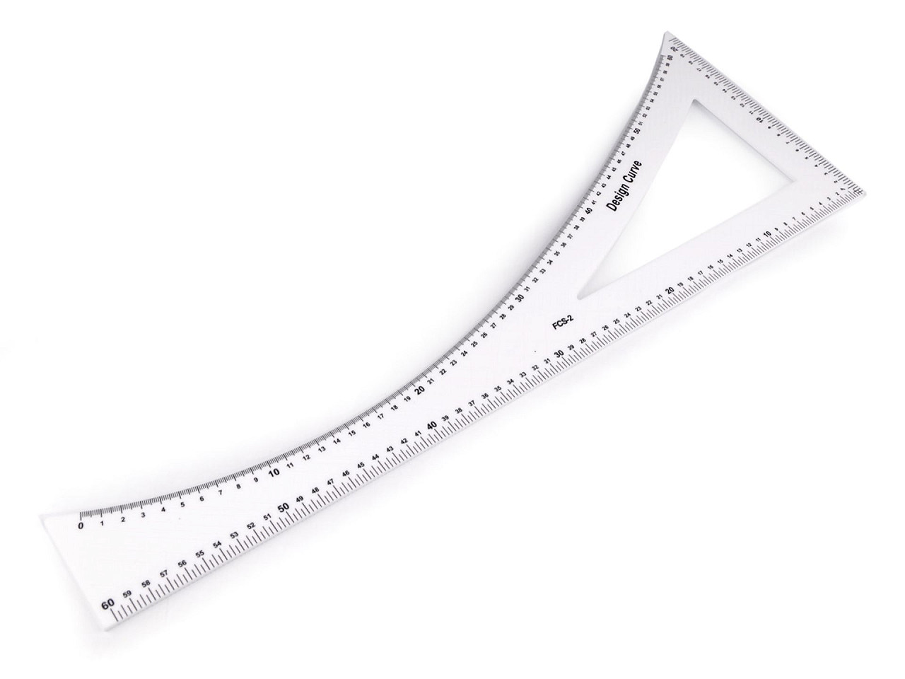 Tailor's ruler / ruler length 60 cm, white, 1 pc