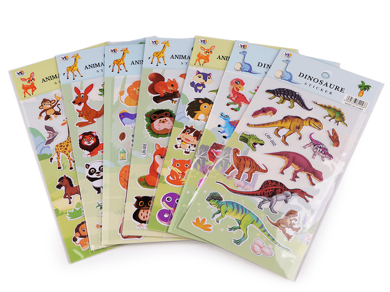Samolepky plastické - zvieratká, mačky, kozmonauti, dinosaury