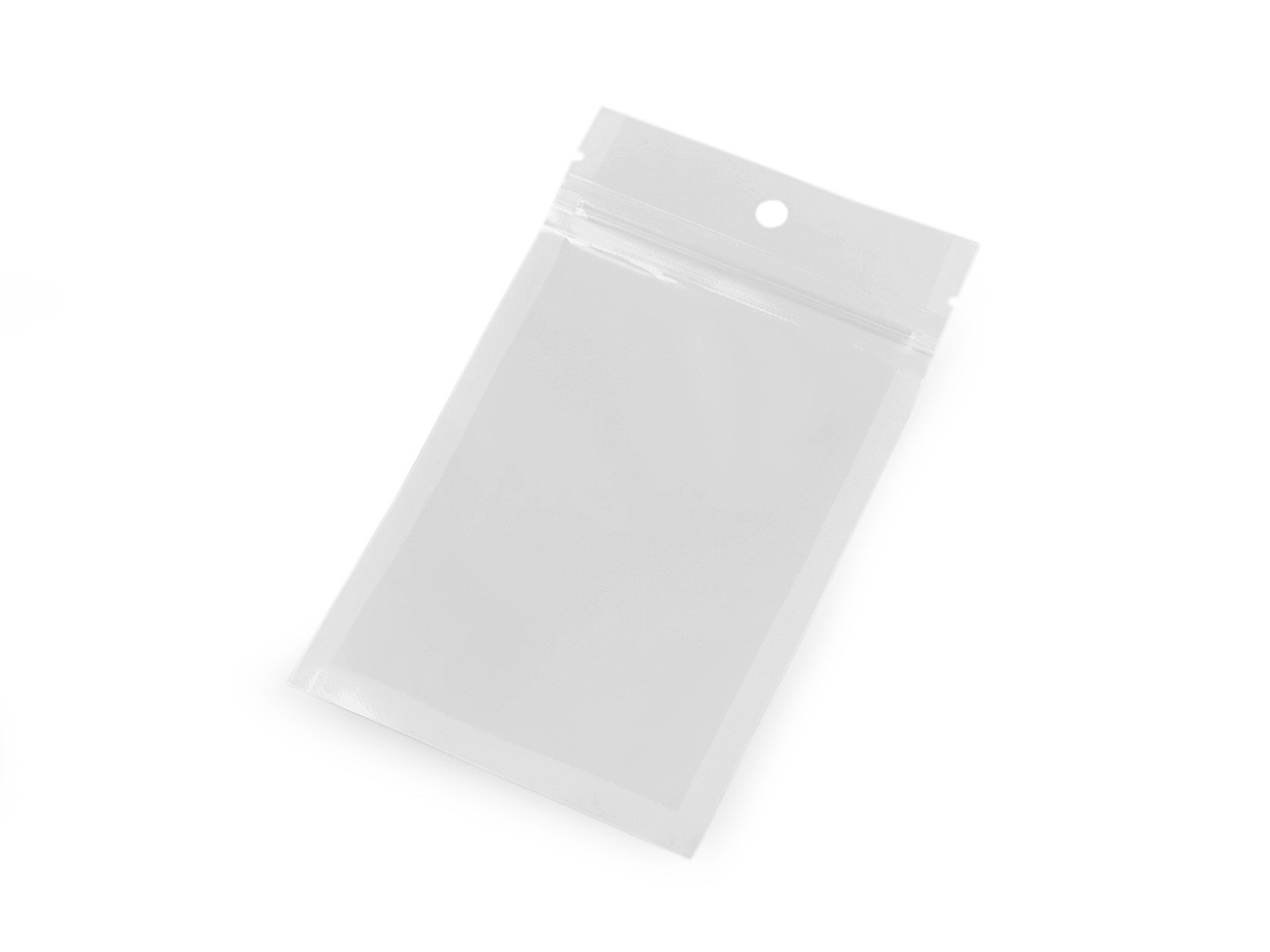 Resealable bag with hanger 8x13 cm, white, 100 pcs