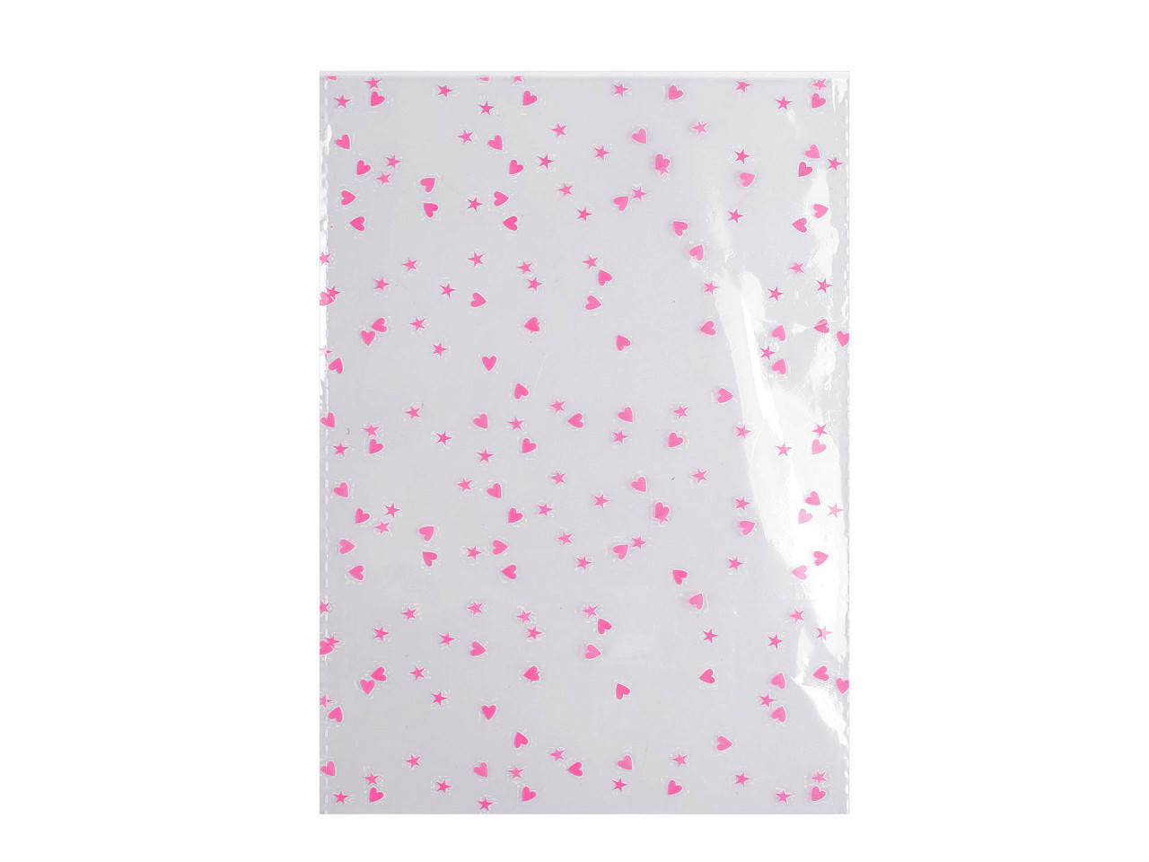 Celofánový průhledný sáček srdíčka 13x18 cm, střední, 1 bílá