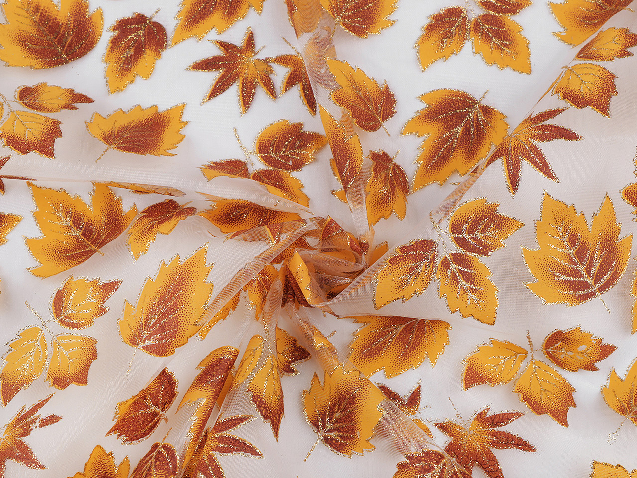 Organza listy s glitrami