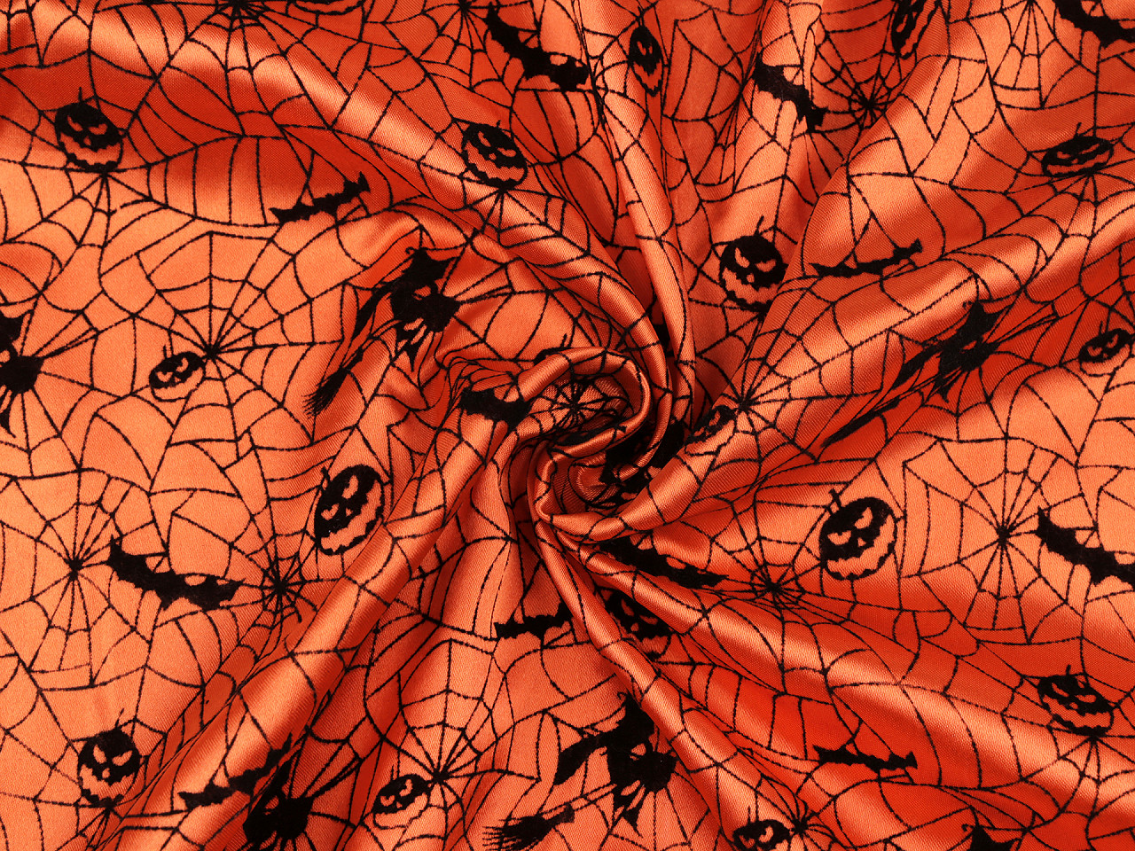 Dekorační satén Halloween / čarodějnice, střední, 1 bílá