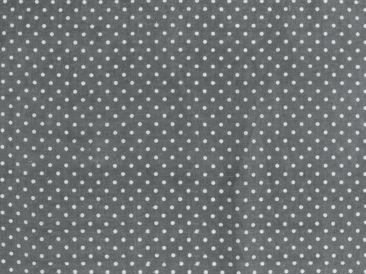 Bavlněná metráž / imitace lnu hrubší, puntík, střední, 1 režná