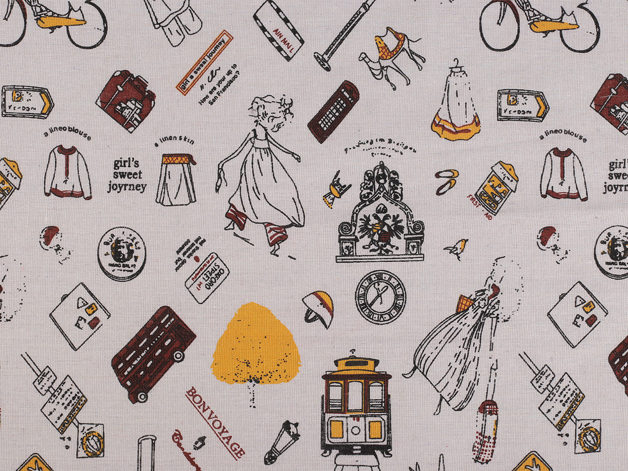 Bavlněná metráž / imitace lnu hrubší, puntík, střední, 1 režná