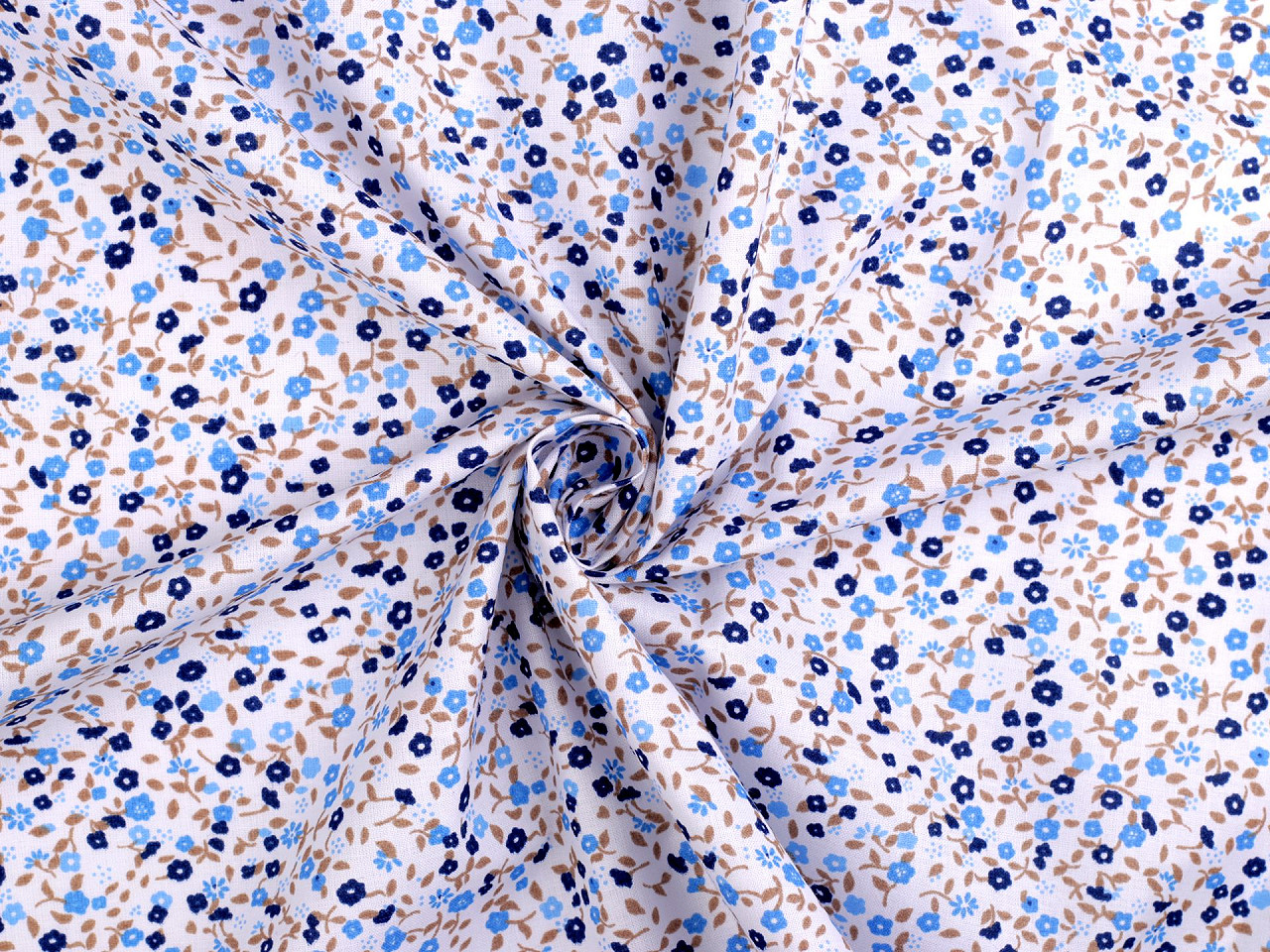 Bavlněná látka / plátno drobné květinky, střední, 1 (22341-1) červená