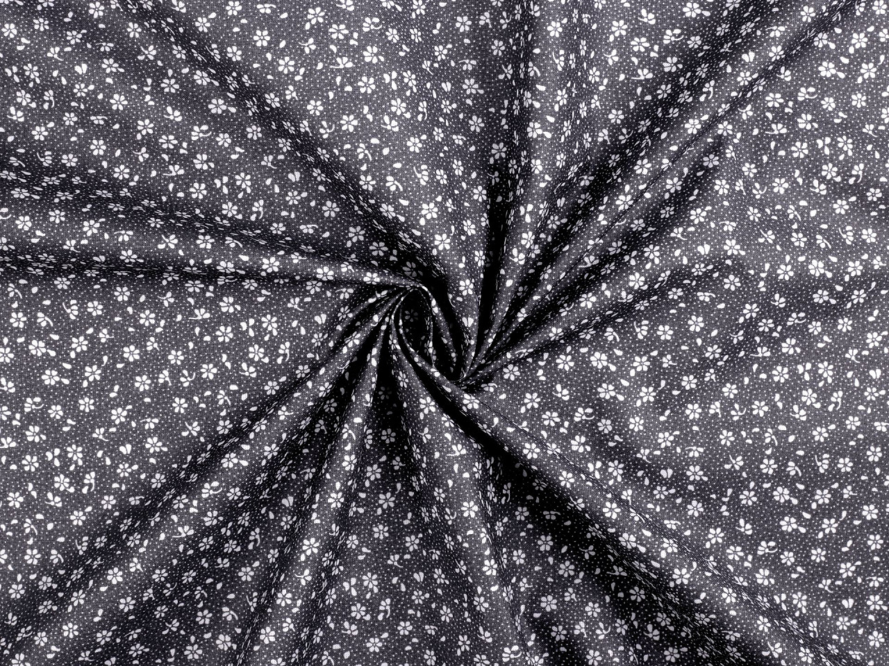 Bavlněná látka / plátno drobné květy, střední, 3 (22370-2) červená bílá