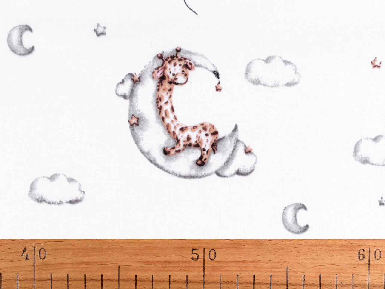 Bavlněná látka / plátno medvídci, střední, (22311-1) bílá