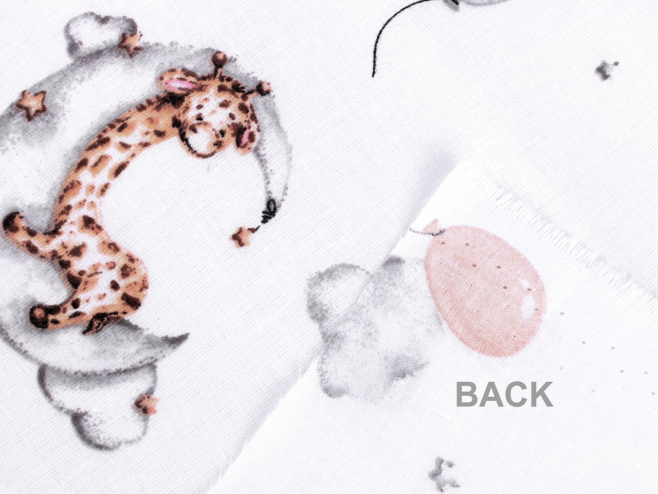 Bavlněná látka / plátno medvídci, střední, (22311-1) bílá