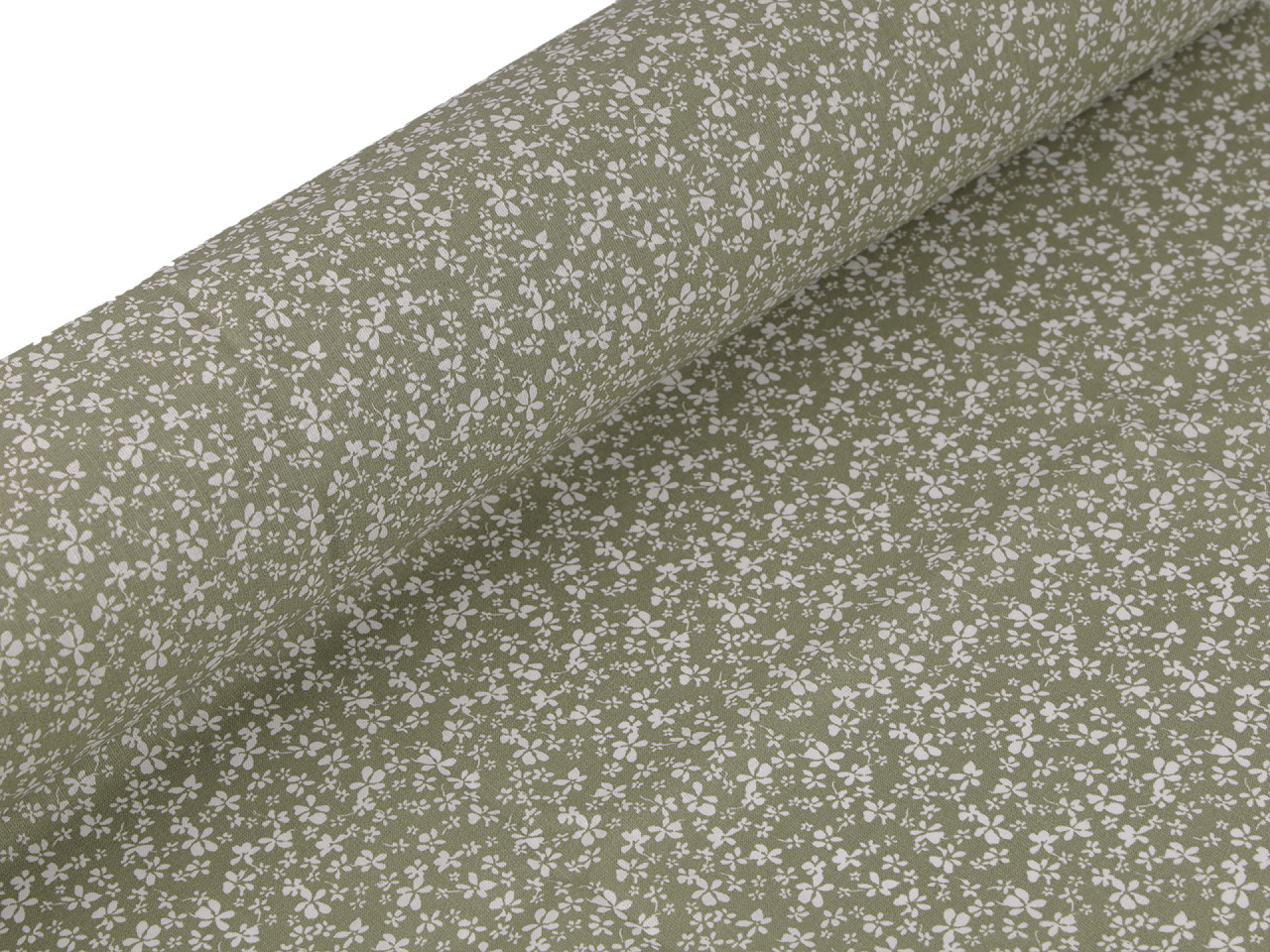 Bavlněná látka / plátno drobné květinky, střední, 3 (22303-1) bílá