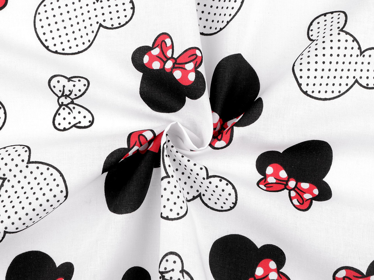 Bavlněná látka / plátno Mickey / Minnie Mouse, střední, 3 (345) bílá modrá