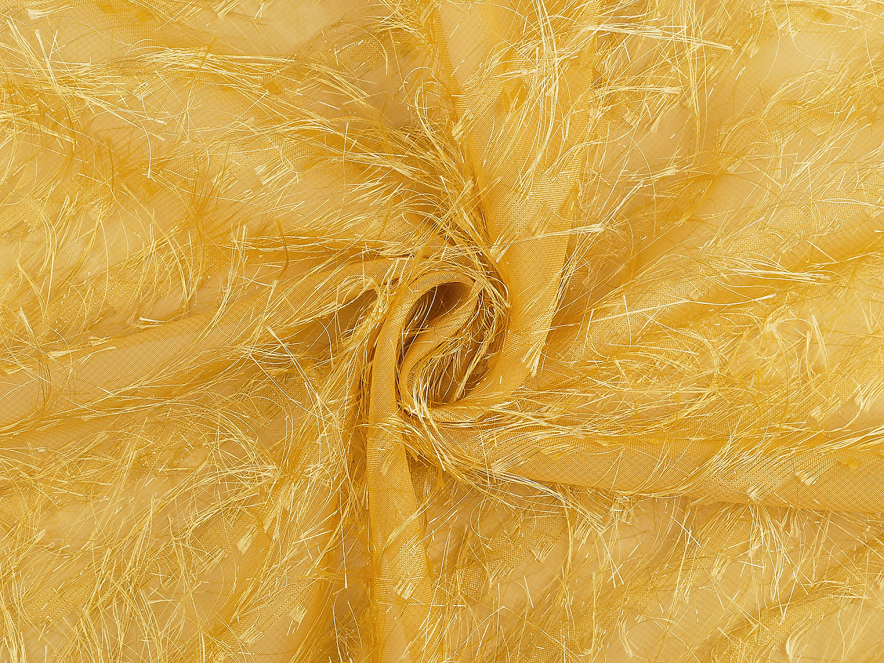 Šifon s ozdobnou nitkou s metalickým efektem, střední, 4 krémová světlá