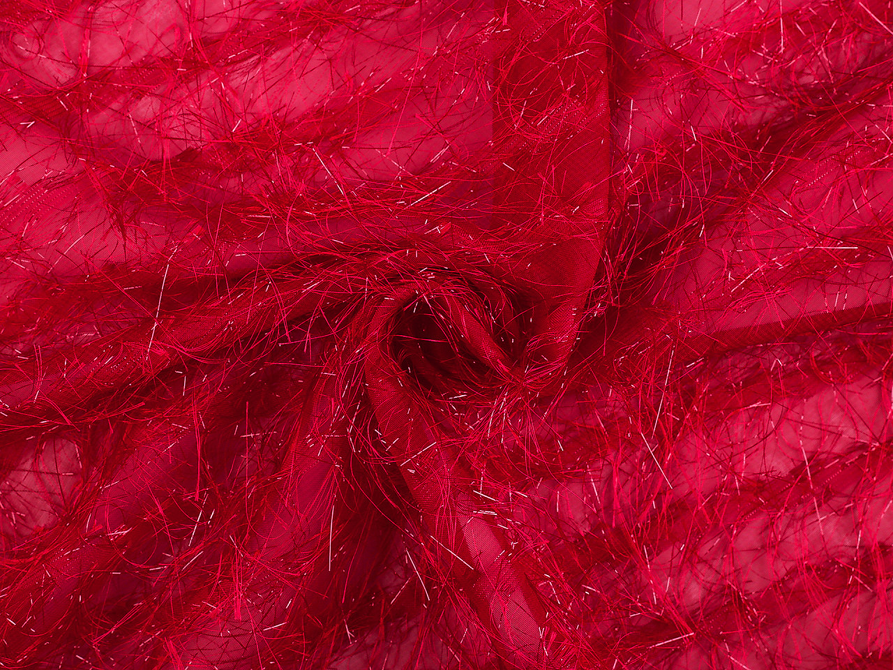 Šifon s ozdobnou nitkou s metalickým efektem, střední, 4 krémová světlá