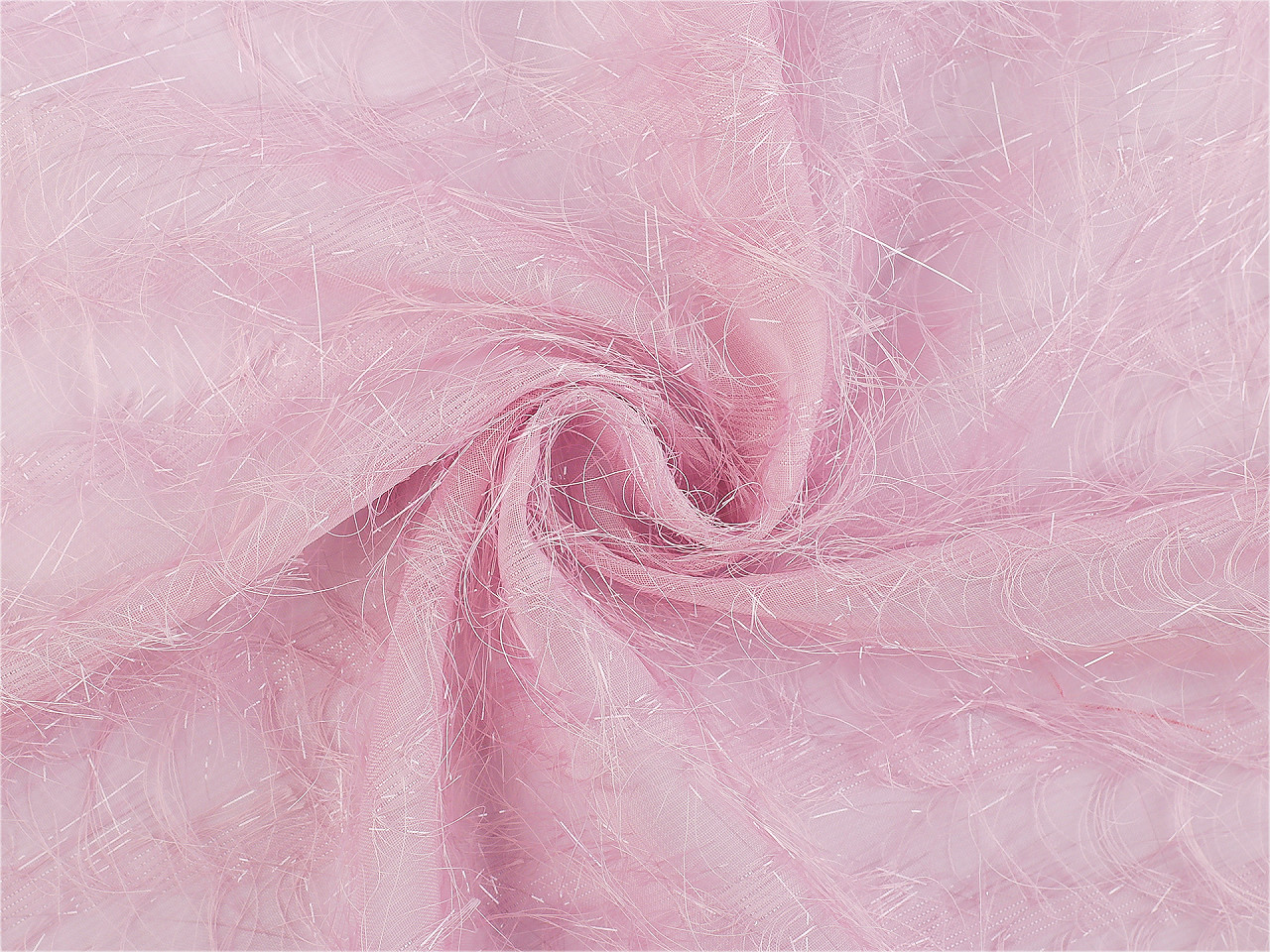 Šifon s ozdobnou nitkou s metalickým efektem, střední, 4 krémová světlá