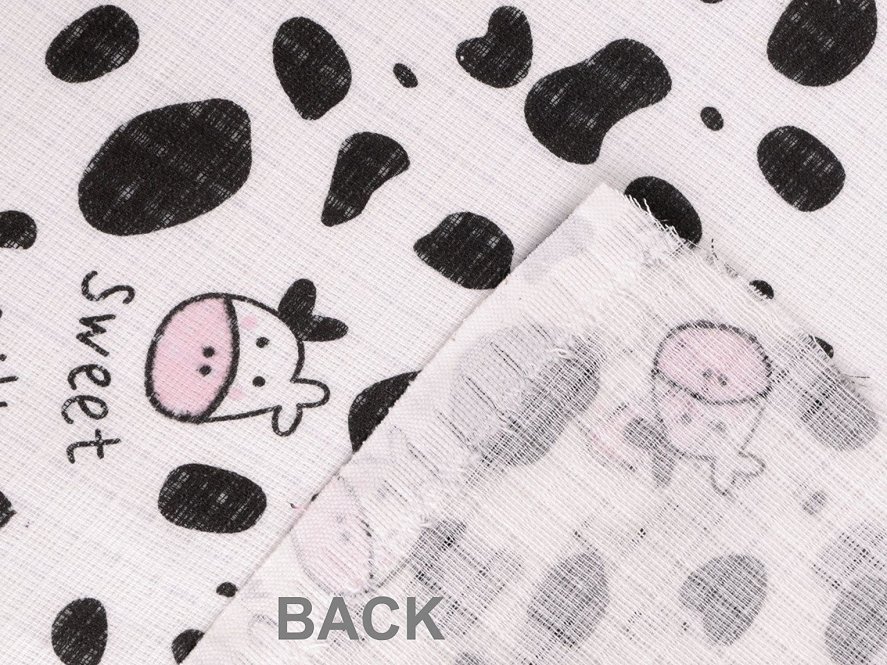 Bavlněná plenkovina / mušelín kravička, střední, (322T) bílá