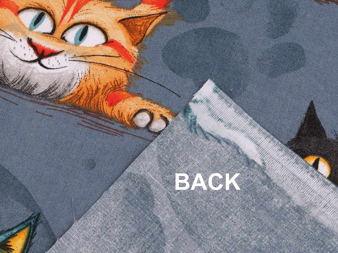 Bavlněná látka / plátno kočky, střední, (940) modrá jeans