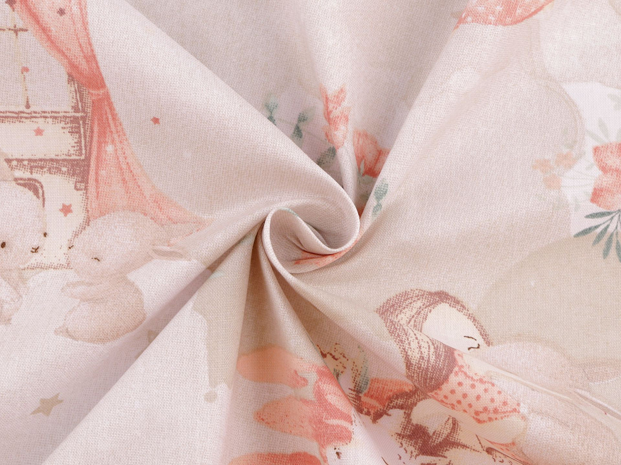 Bavlněná látka / plátno holčička, střední, 2 (944) béžová světlá fialová