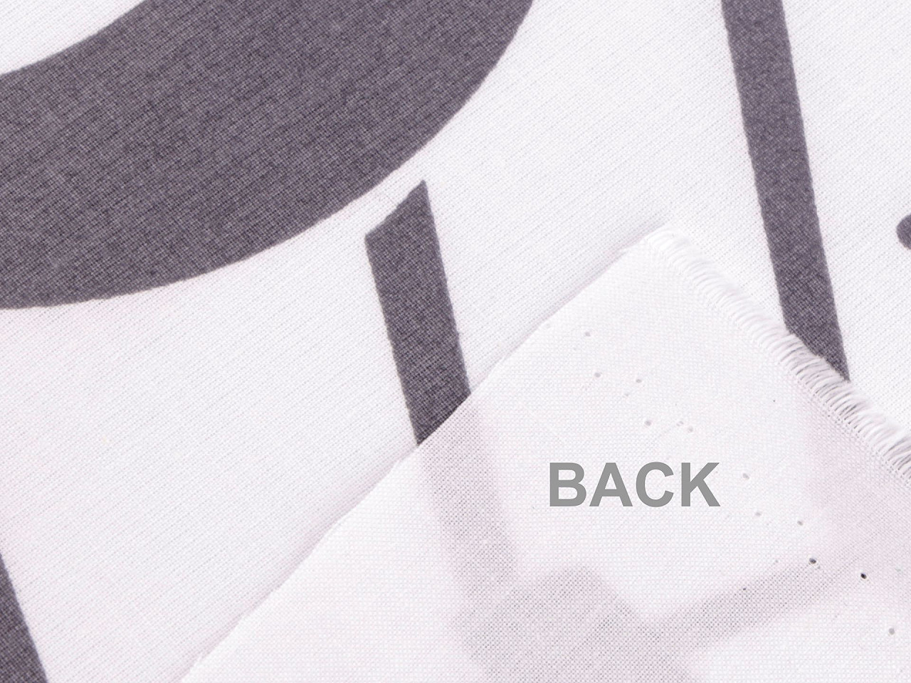 Bavlněná látka / plátno noty, střední, bílá šedá