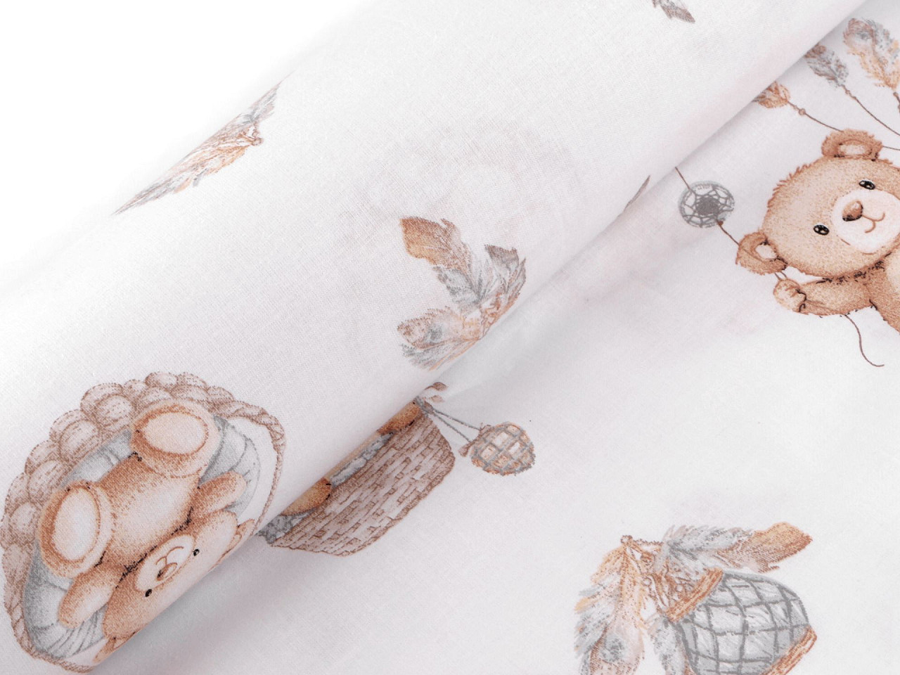 Bavlněná látka / plátno medvídek, střední, 3 (988) růžová nejsv.