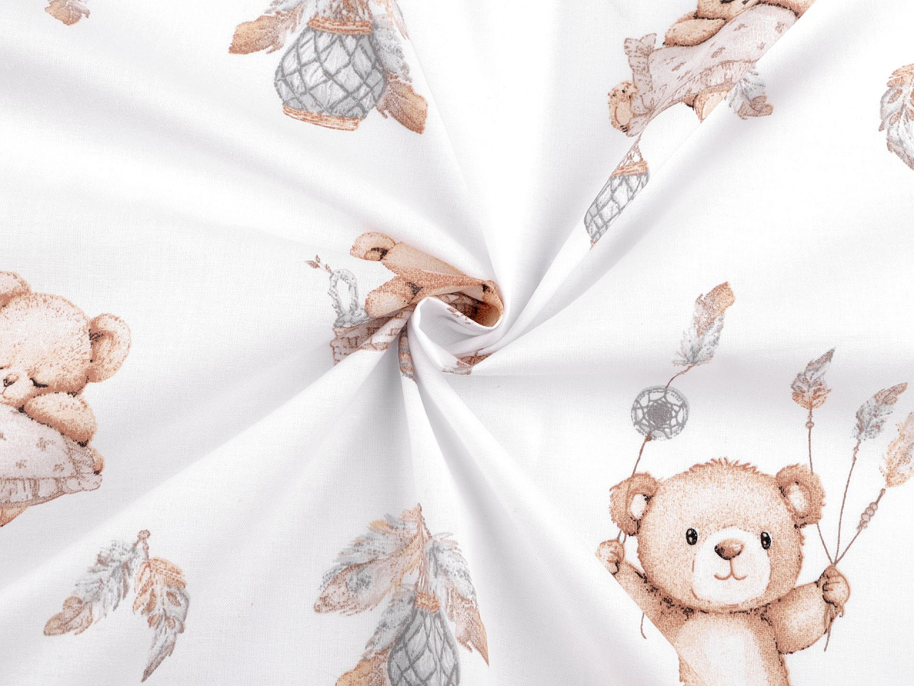 Bavlněná látka / plátno medvídek, střední, 3 (988) růžová nejsv.