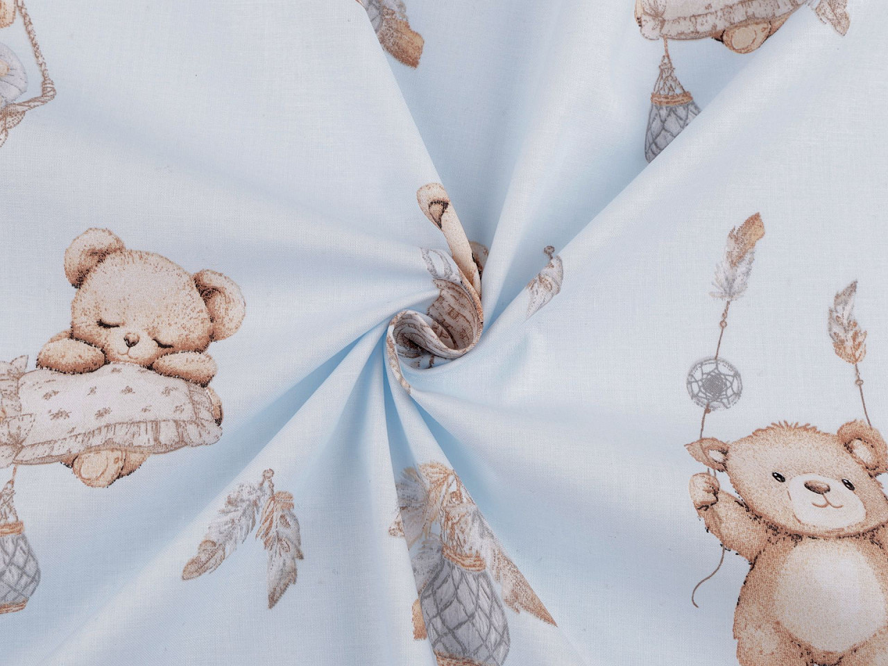 Bavlněná látka / plátno medvídek, střední, 3 (988) růžová nejsv.