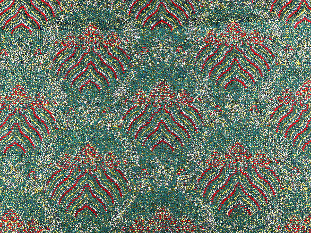 Žakárová látka pro oděvy i dekoraci, střední, 3 (175 g/m²) tyrkysová