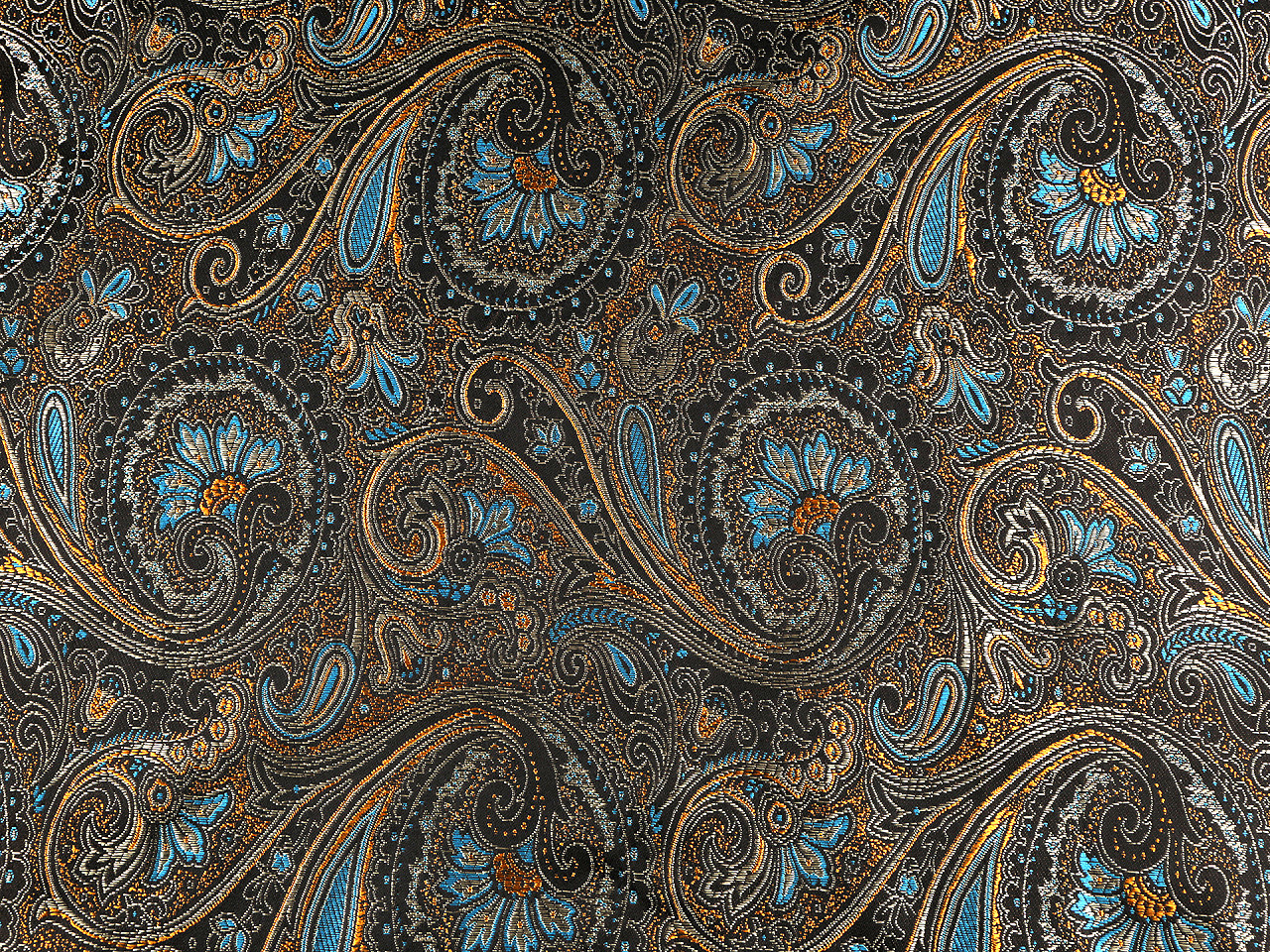 Žakárová látka pro oděvy i dekoraci, střední, 3 (175 g/m²) tyrkysová