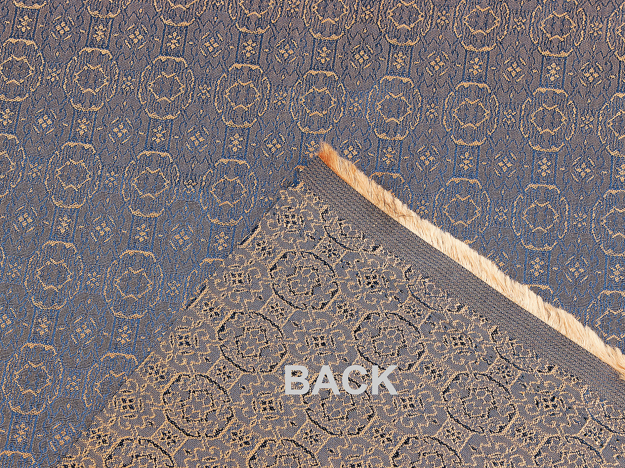 Oděvní brokátová látka s kovovým leskem, střední, 2 modrošedá