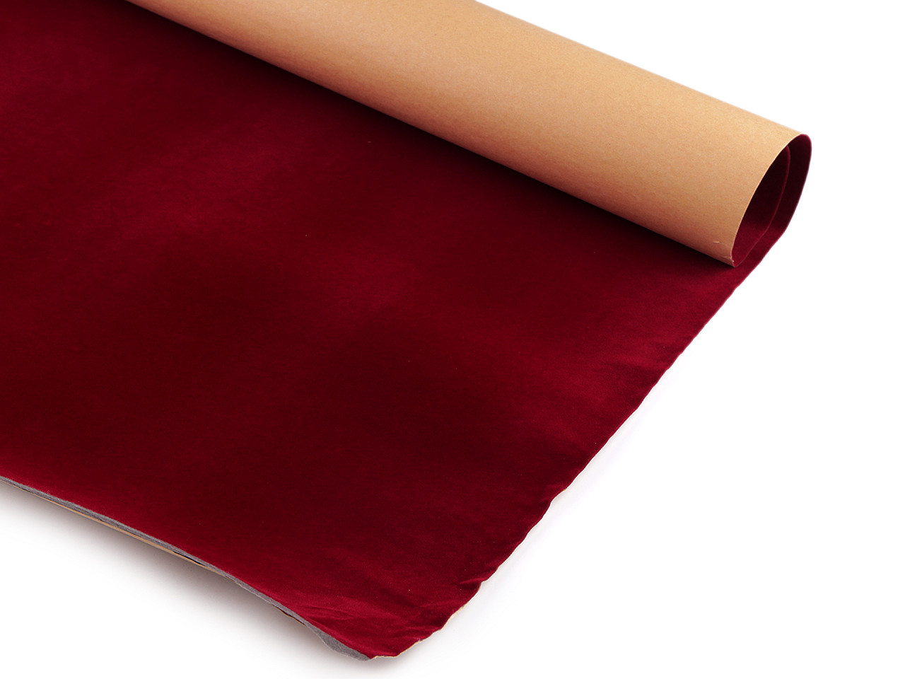 Samolepicí samet, střední, 2 červená tmavá
