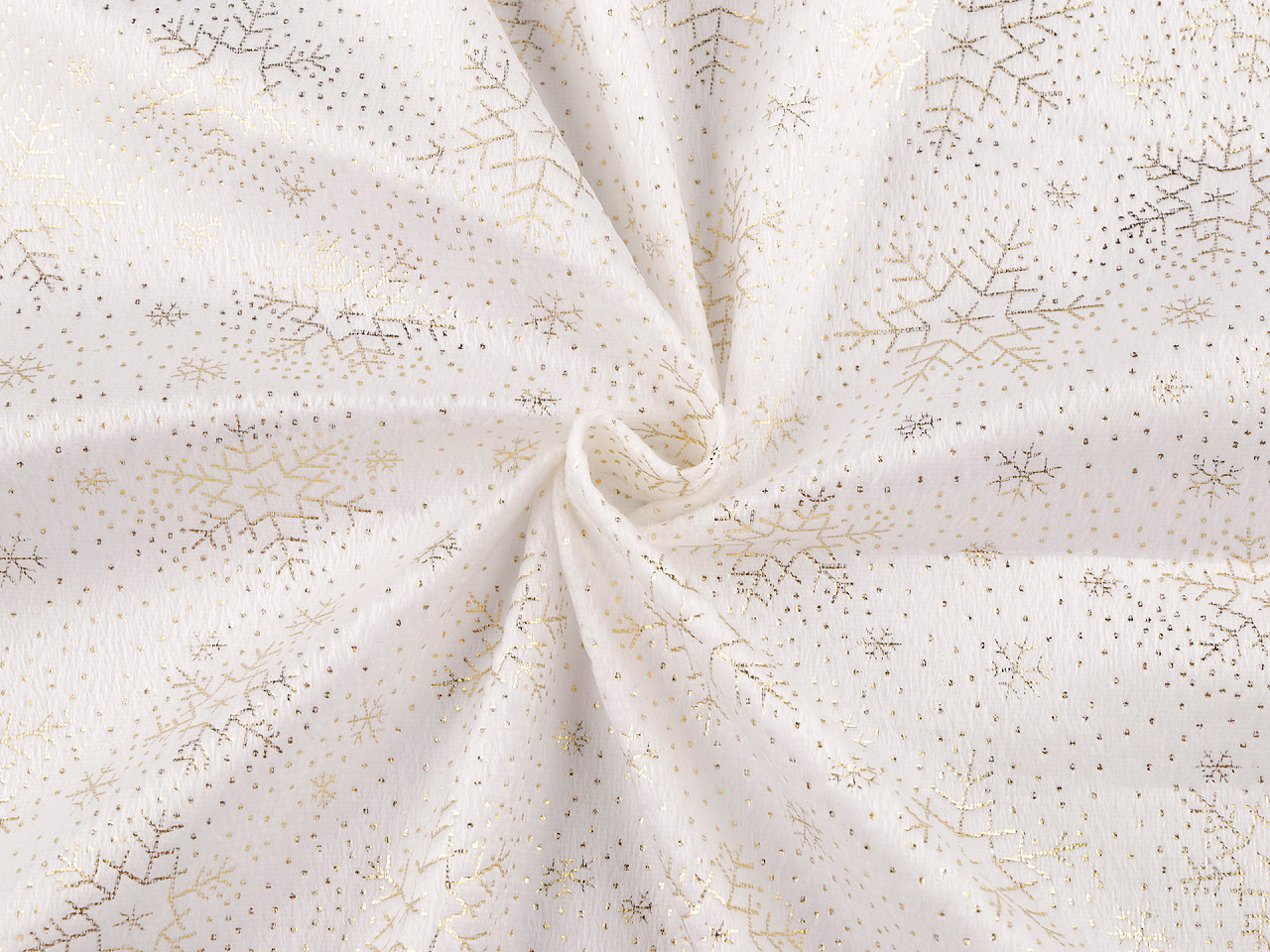 Dekorační samet / velvet vánoční se zlatým potiskem, střední, 2 červená zlatá