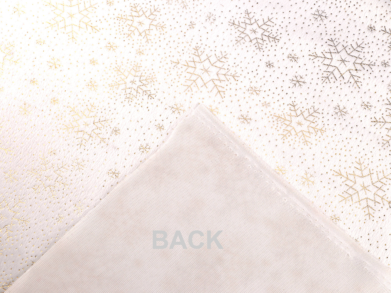 Dekorační samet / velvet vánoční se zlatým potiskem, střední, 2 červená zlatá