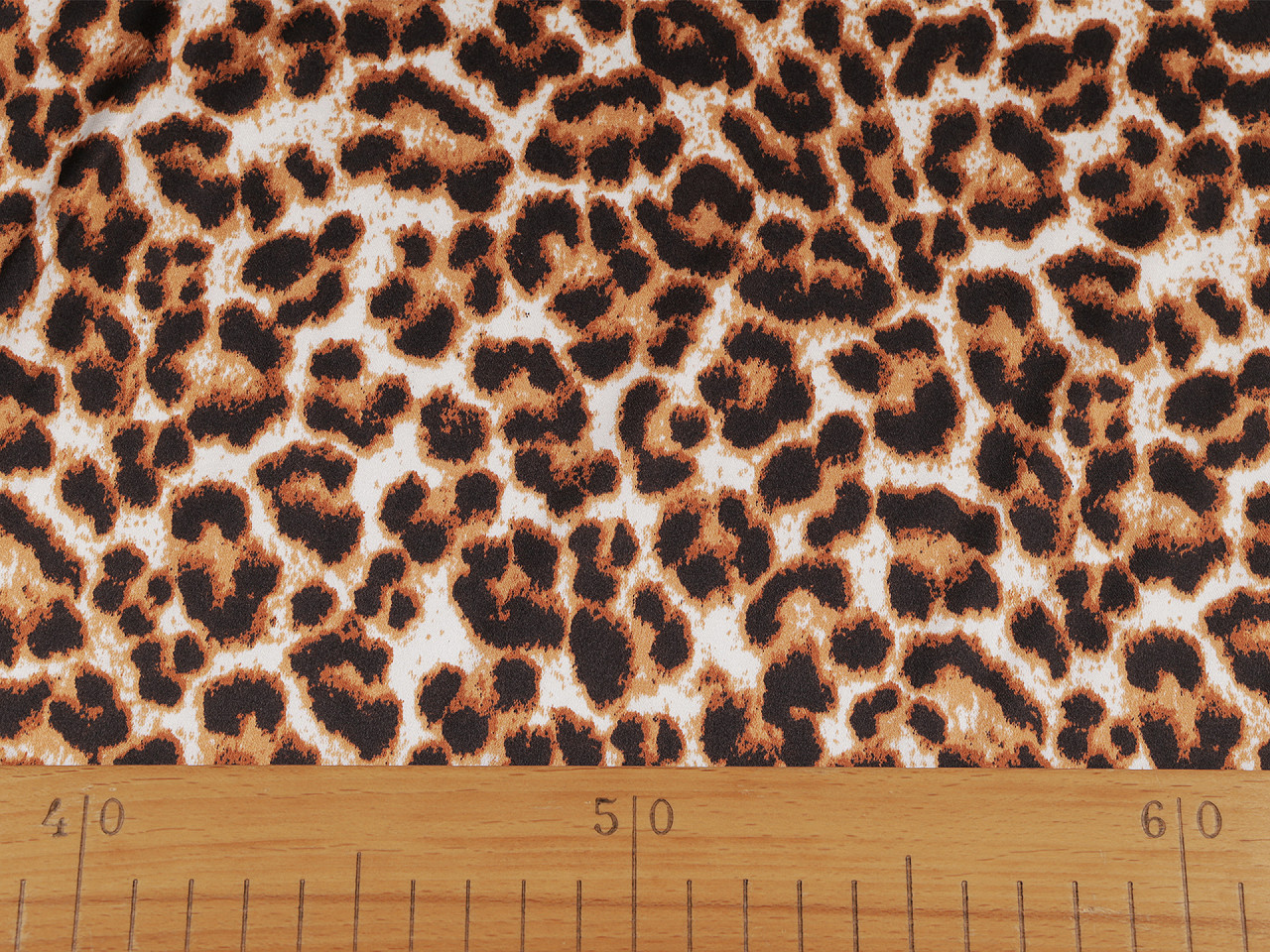 Satén elastický zvířecí vzor, střední, 1 hnědá nejsvětlejší