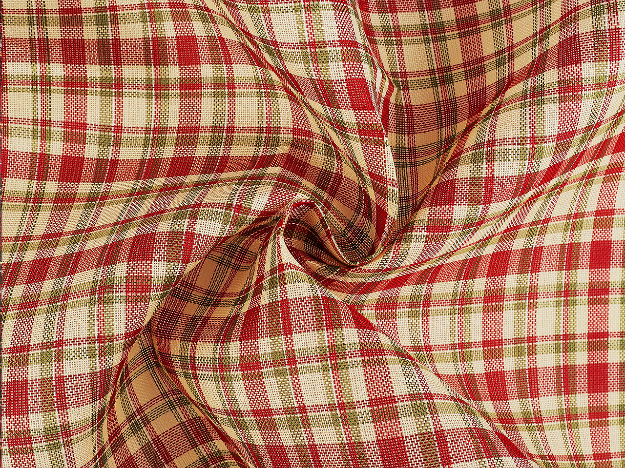 Dekorační metráž káro, střední, 2 (150 g/m²) červená