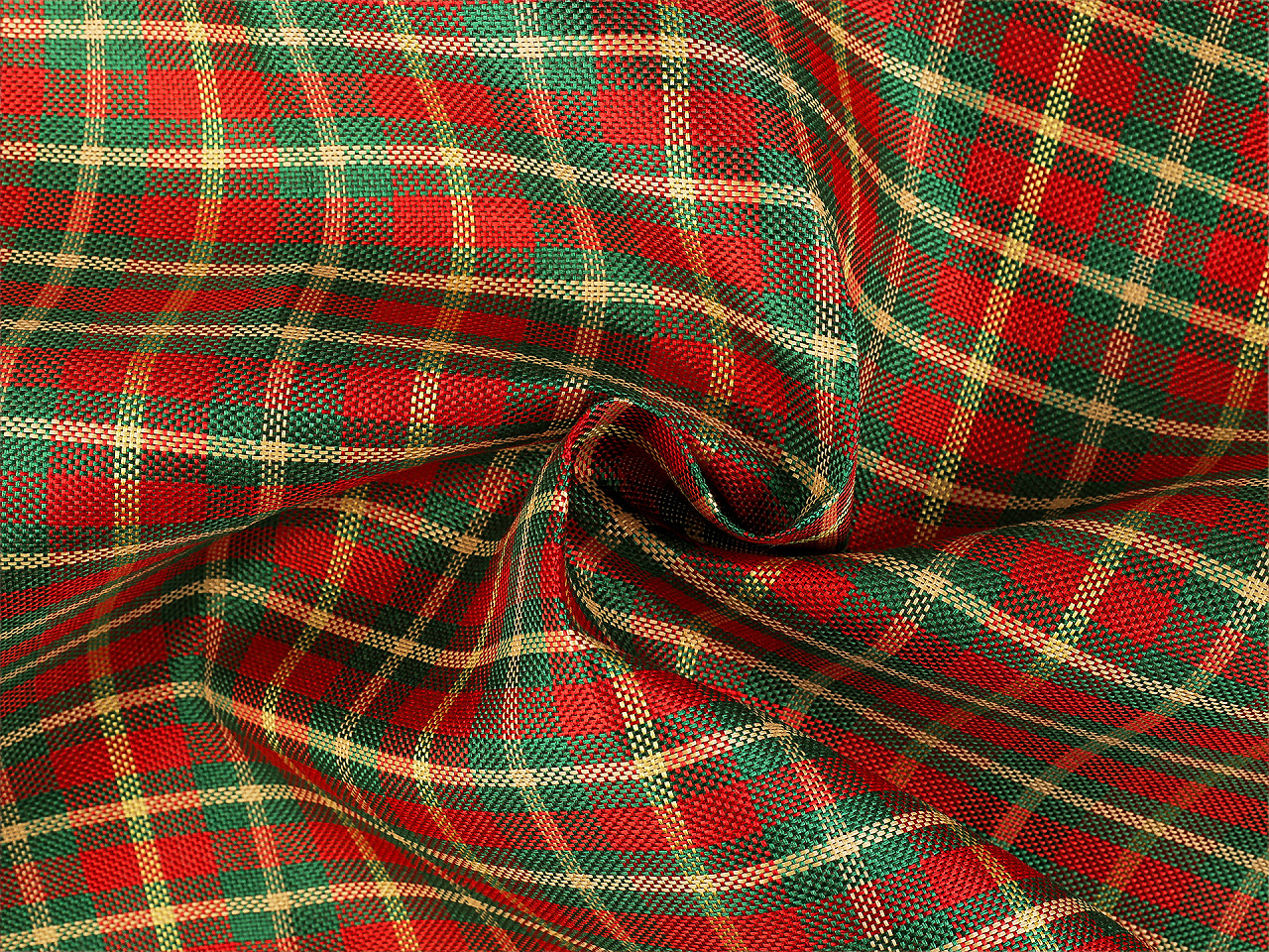 Dekorační metráž káro, střední, 2 (150 g/m²) červená