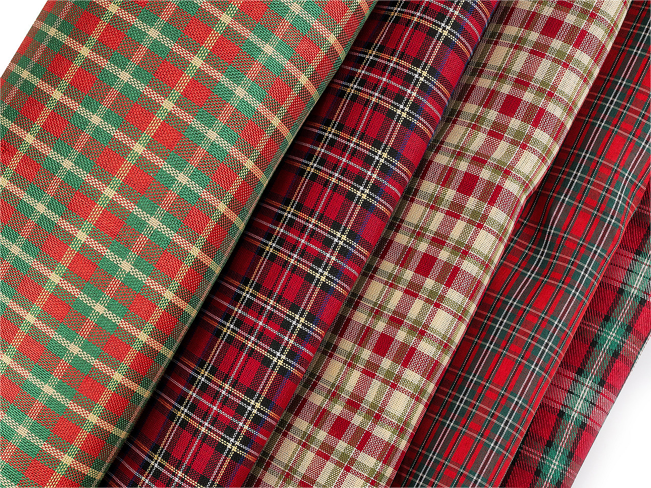 Dekorační metráž káro, střední, 2 (150 g/m²) červená