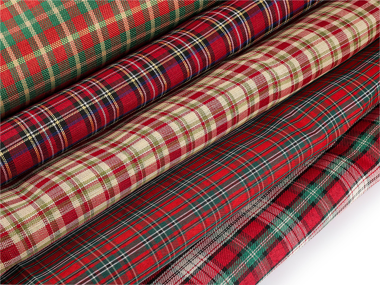 Dekorační metráž káro, střední, 2 (150 g/m²) červená