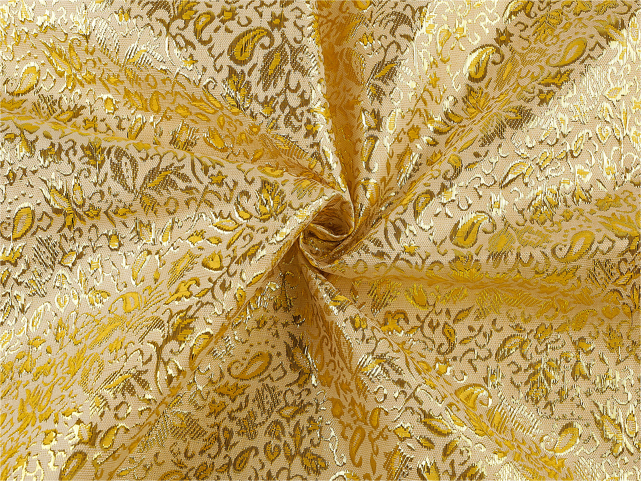 Dekorační a oděvní lurexová látka, střední, 3 (130 g/m² ) červená zlatá