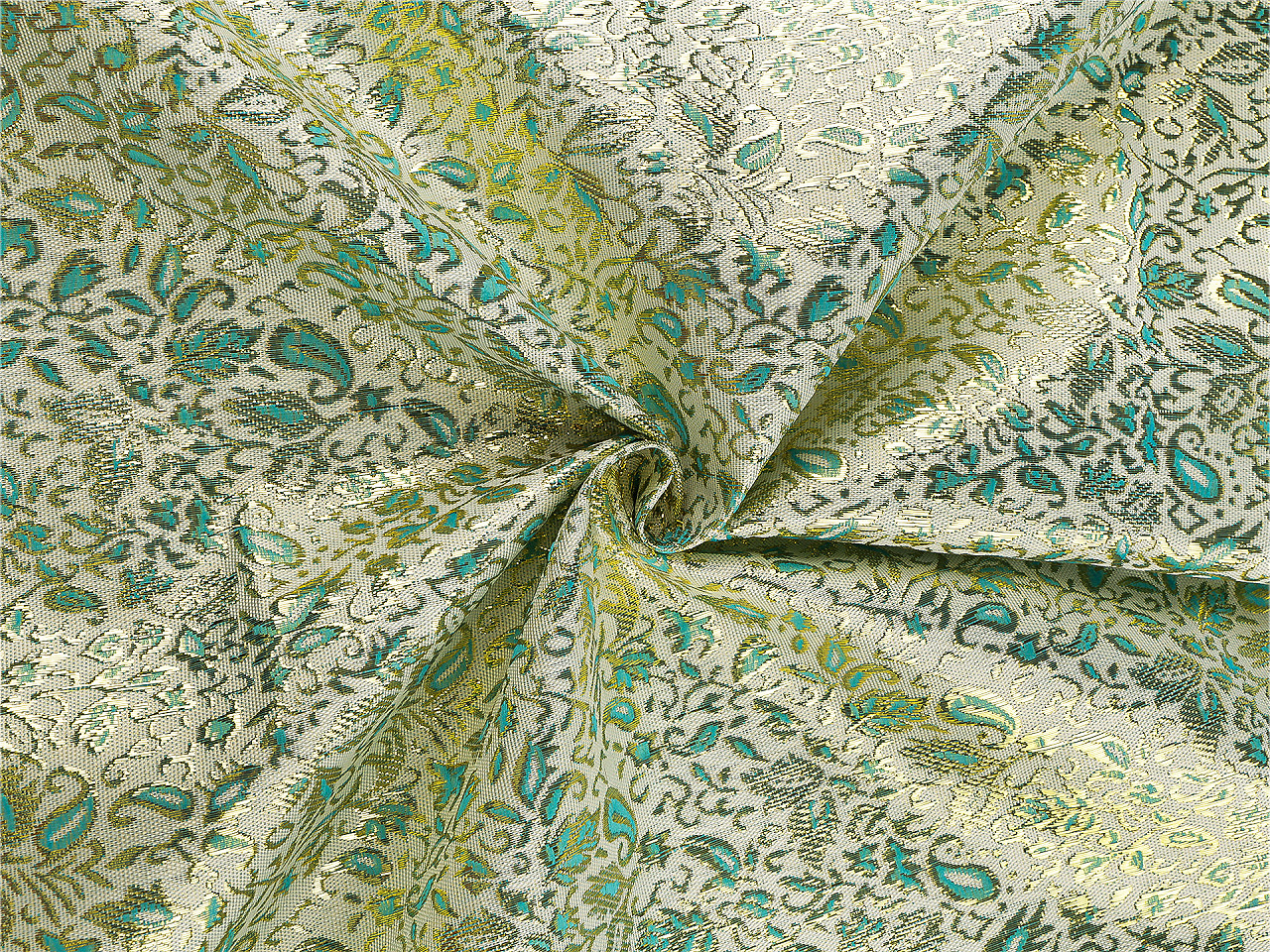 Dekorační a oděvní lurexová látka, střední, 3 (130 g/m² ) červená zlatá