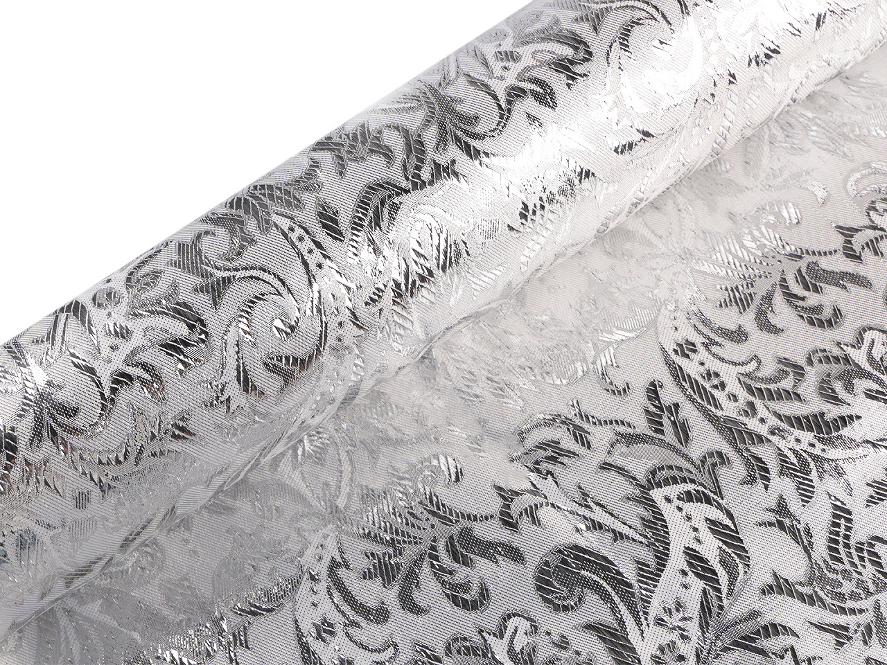 Dekorační lurexová látka, střední, 1 (80 g/m²) stříbrná