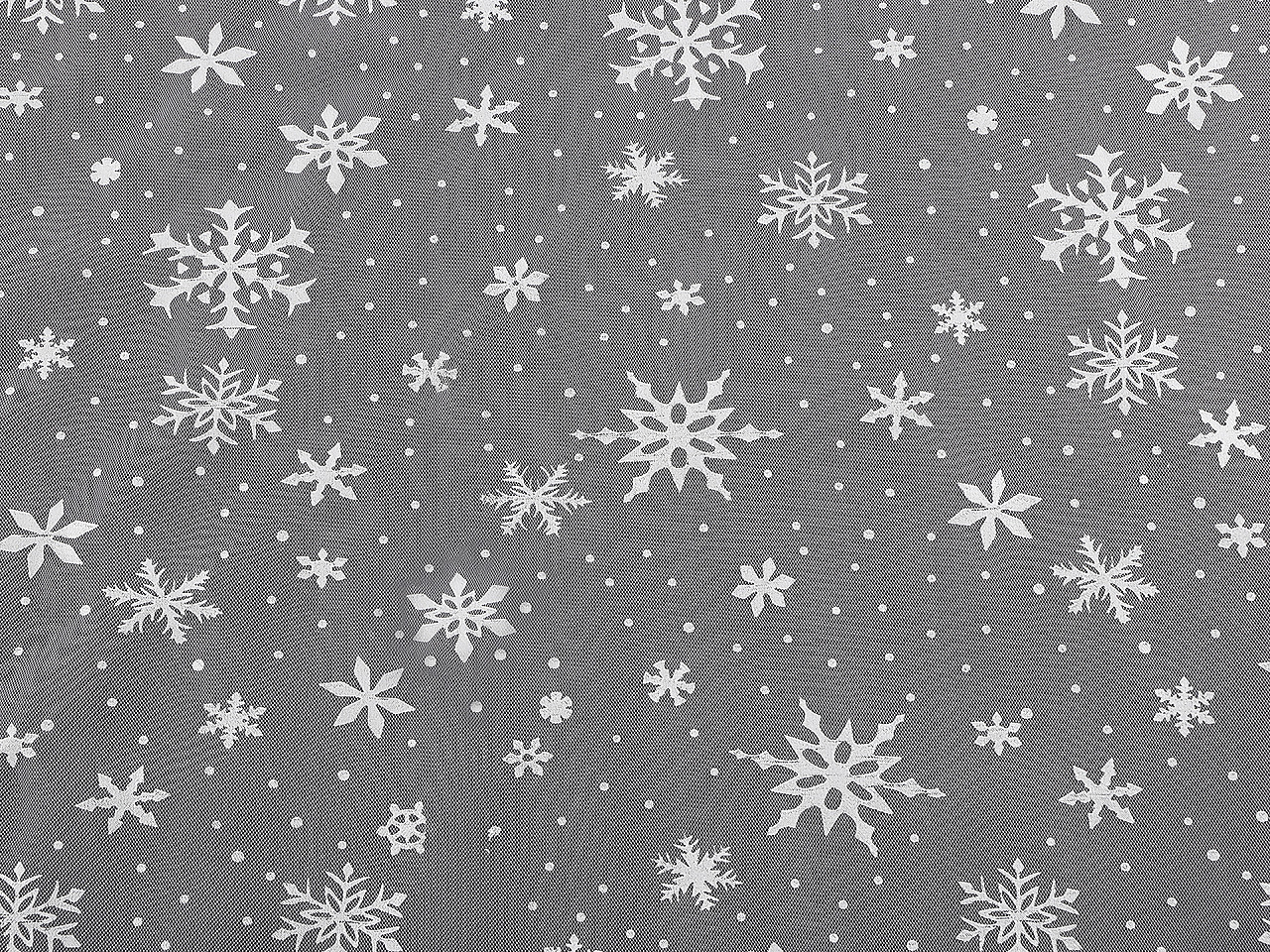 Tyl vánoční vločky, střední, bílá