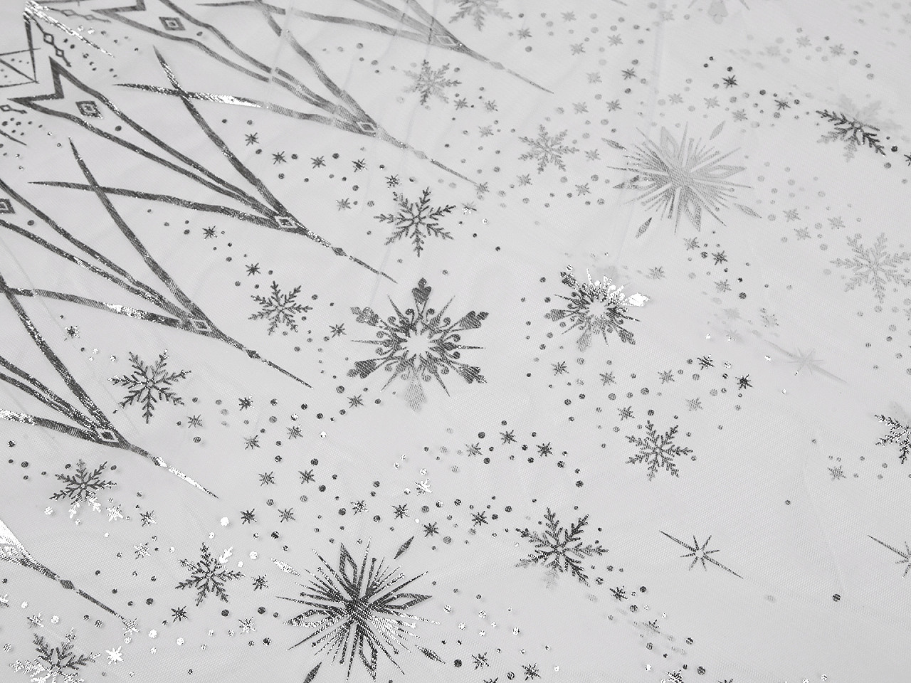 Tyl se vzorem po obou stranách, střední, 2 modrá ledová stříbrná