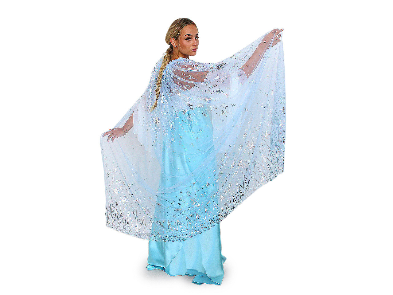 Tyl se vzorem po obou stranách, střední, 2 modrá ledová stříbrná