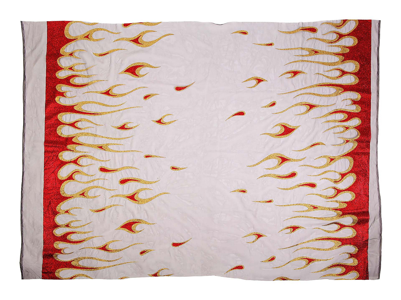 Tyl s plameny a glitry, střední, černá