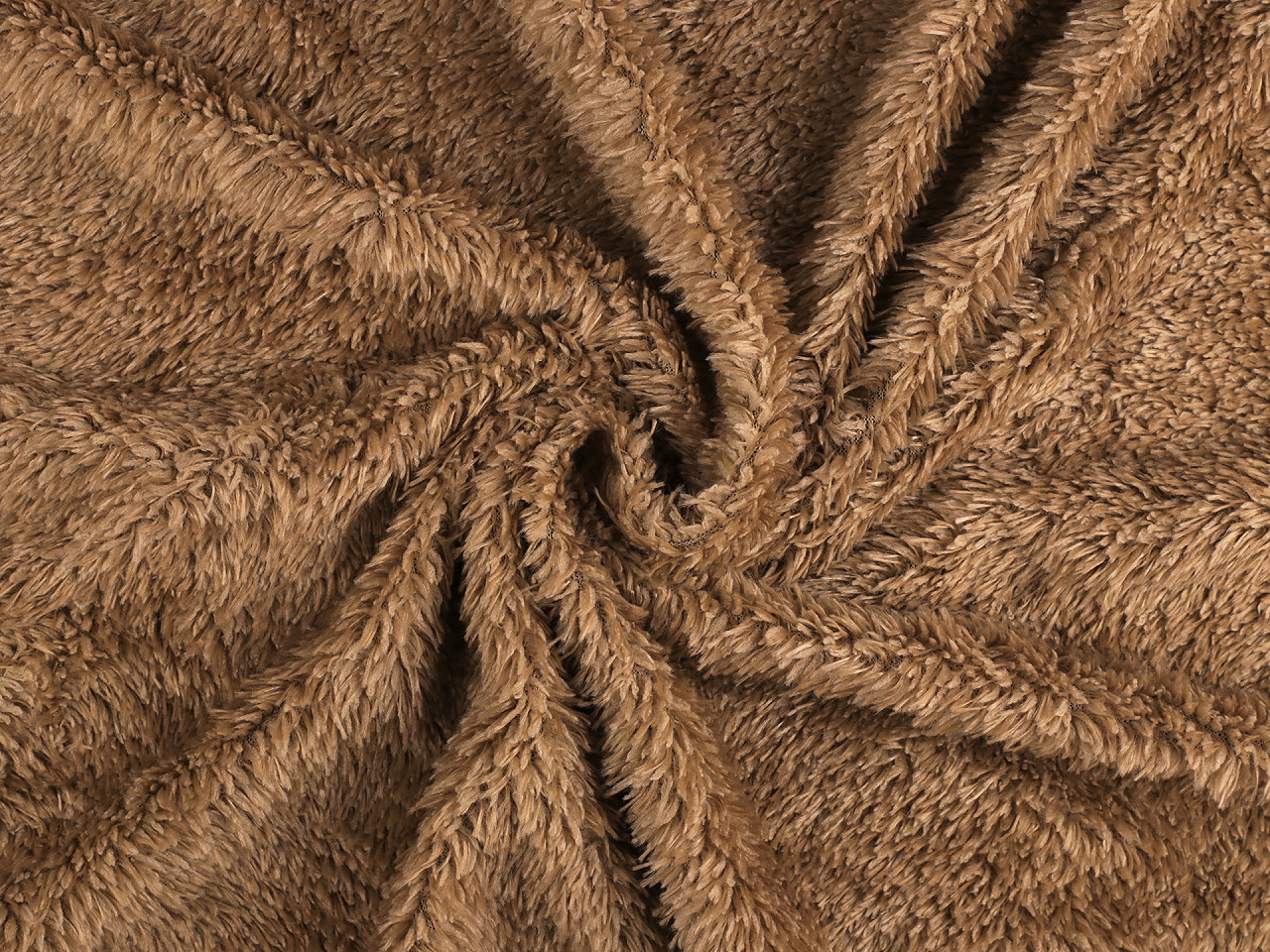 Mikroplyš beránek úplet, střední, 6 hnědá