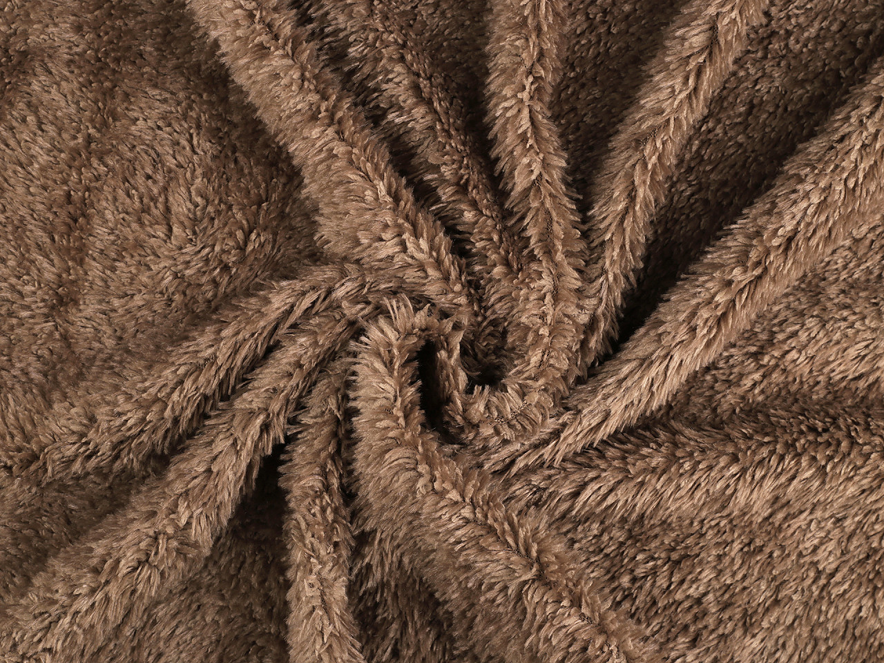 Mikroplyš beránek úplet, střední, 6 hnědá