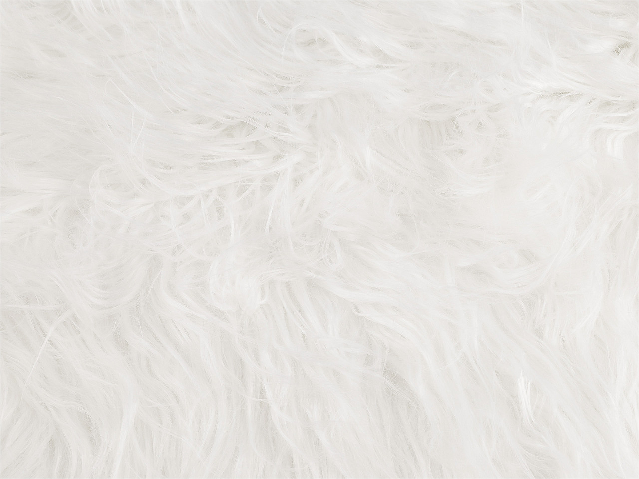 Kožešina s extra dlouhým chlupem, střední, 1 bílá