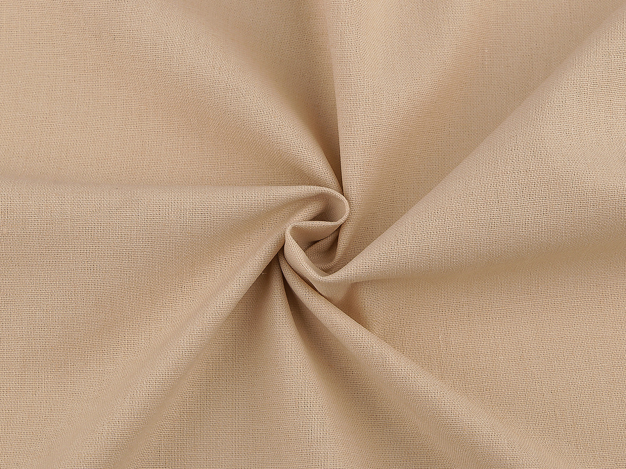 Oděvní bavlněná tkanina s příměsí lnu elastická, střední, 1 krémová světlá