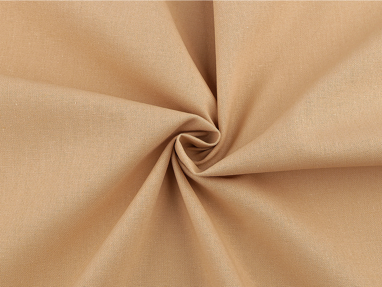 Oděvní bavlněná tkanina s příměsí lnu elastická, střední, 1 krémová světlá