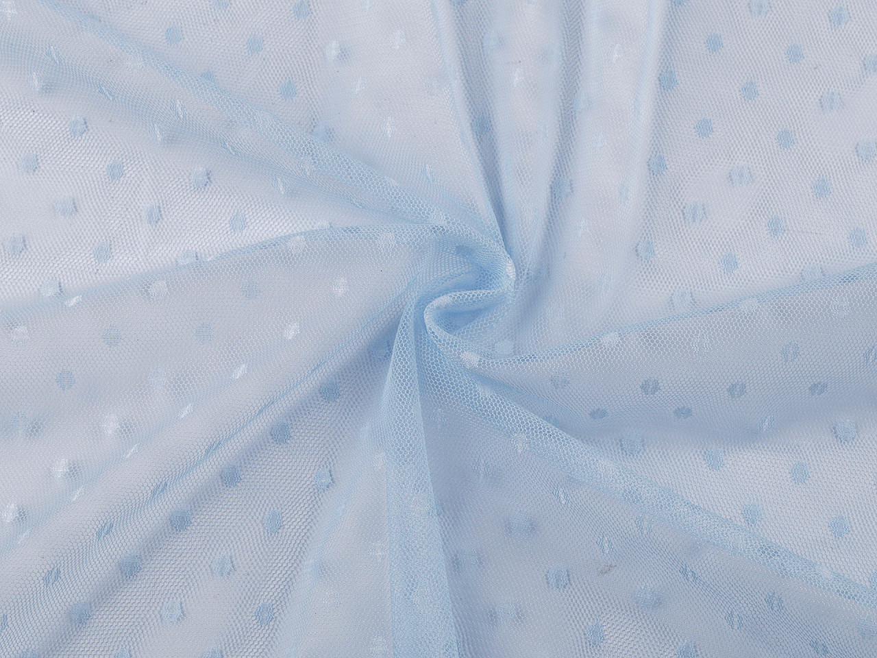 Tyl jemně pružný s puntíky, střední, 1 bílá