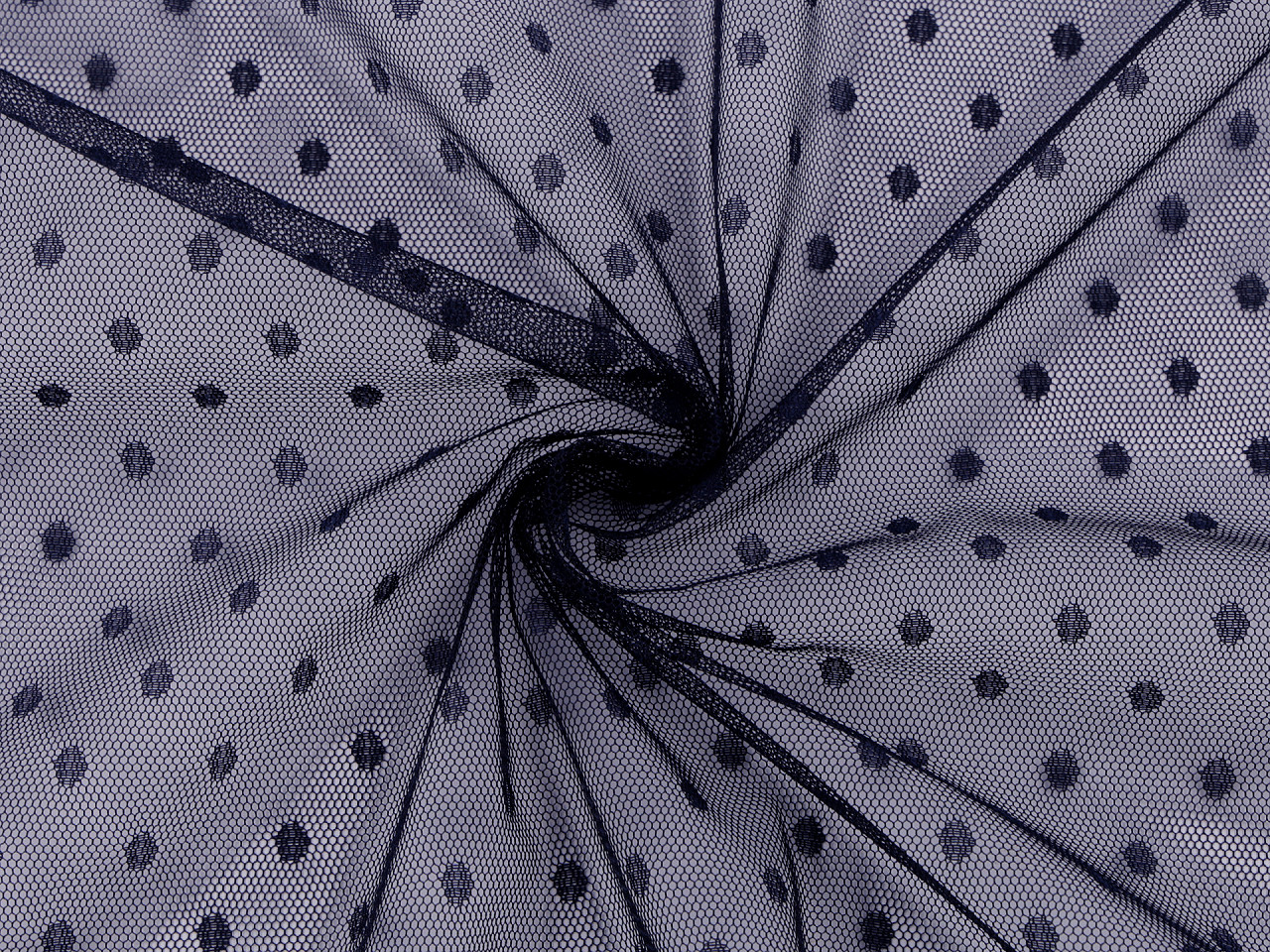 Tyl jemně pružný s puntíky, střední, 1 bílá