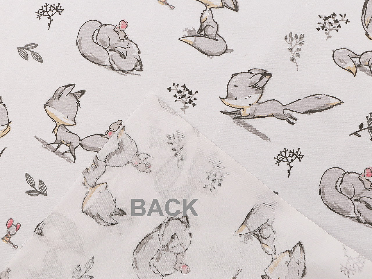 Bavlněná látka / plátno liška, střední, bílá